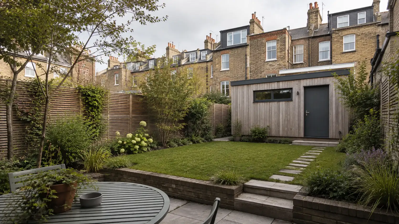 A soundproof garden studio positioned among close London boundaries and neighbouring homes